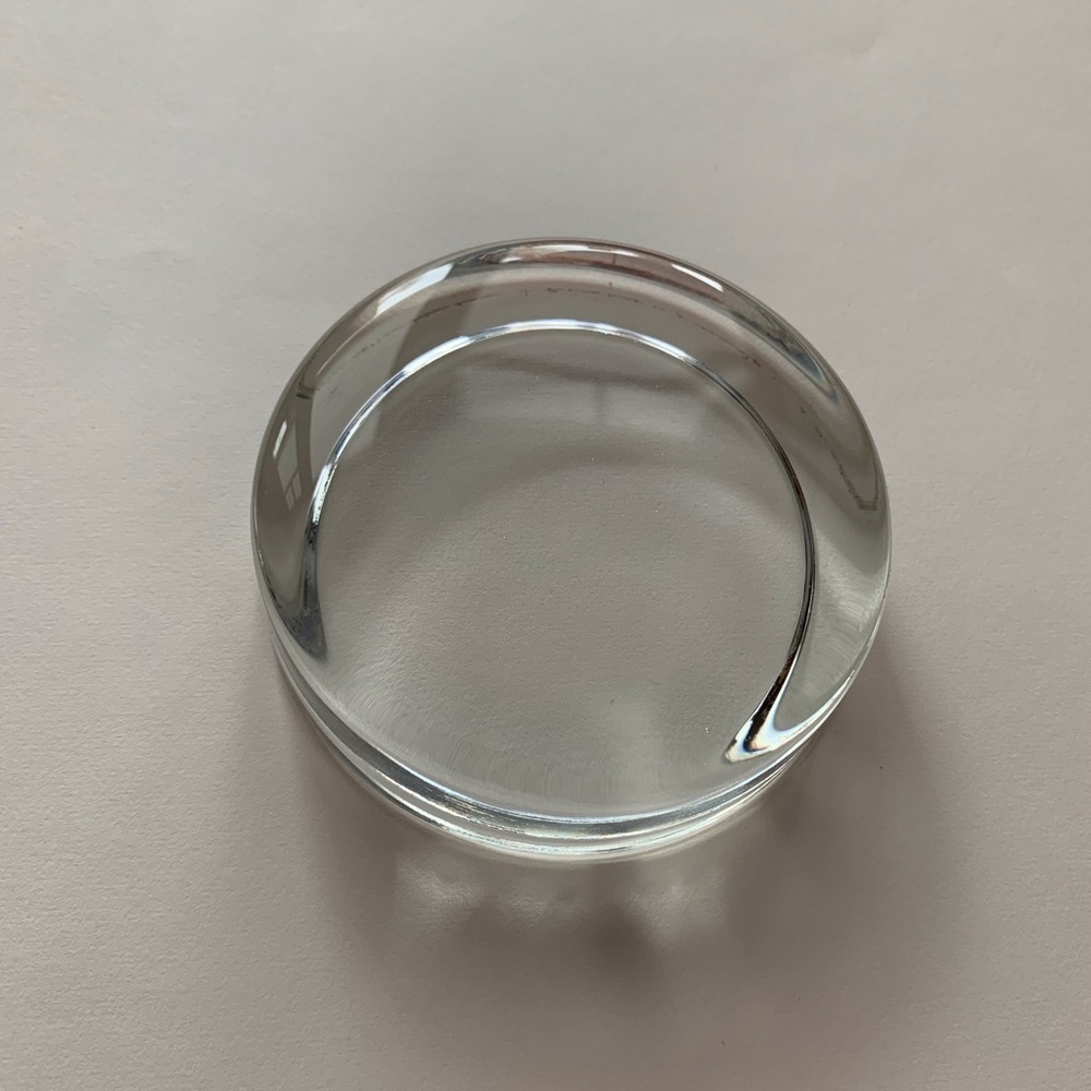Paperweight Round Glass, Photo Holder, Keepsake